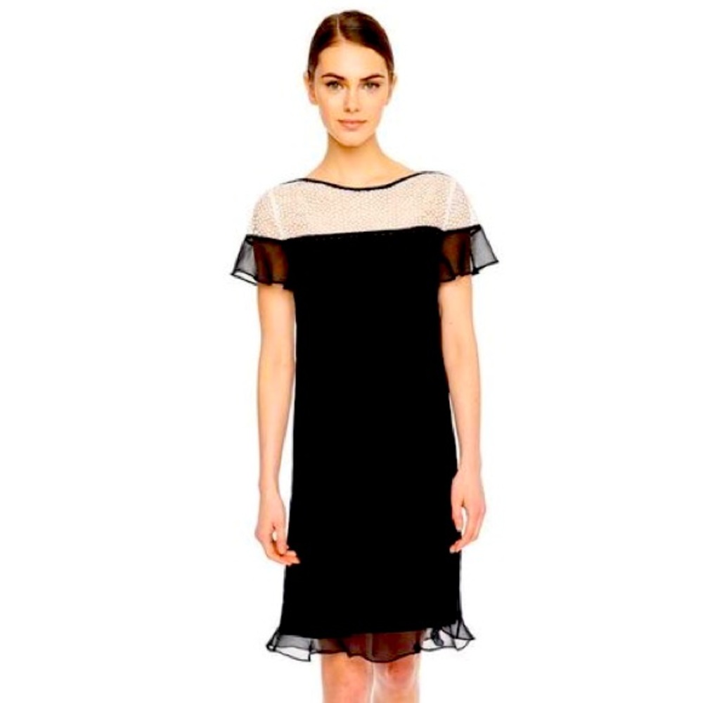 Karl Lagerfeld Paris Shift dress Short Sleeve Mini black white Size 6